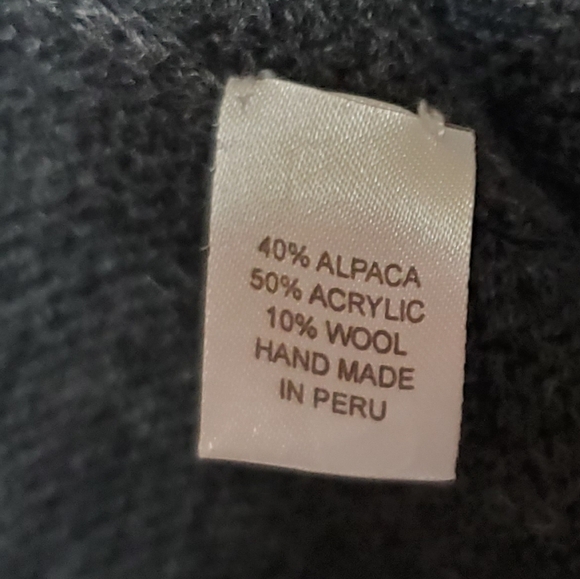 VINTAGE Alpaca Imports Pink Fair Isle Grey Wool Alpaca Full-zip Cardigan Sweater - Picture 12 of 12